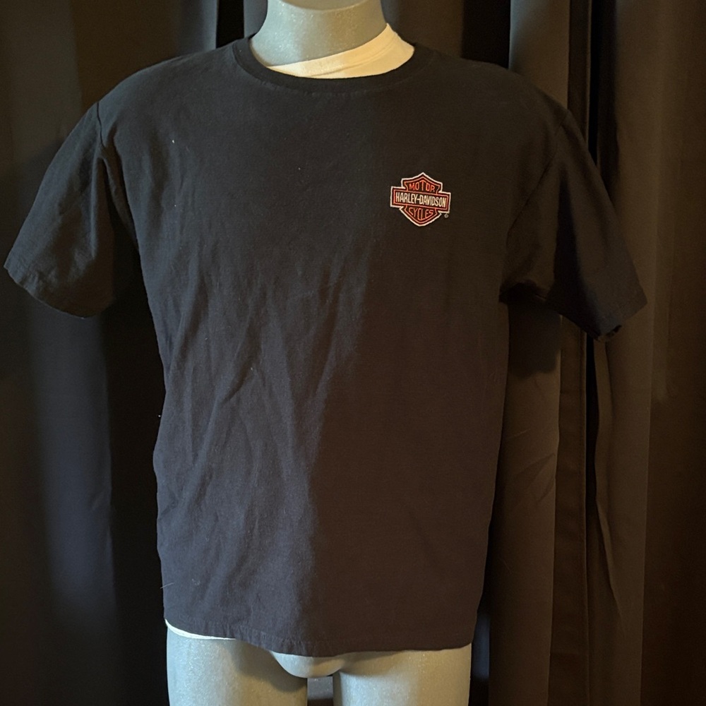 Harley-Davidson Black T-Shirt with Small Orange Logo